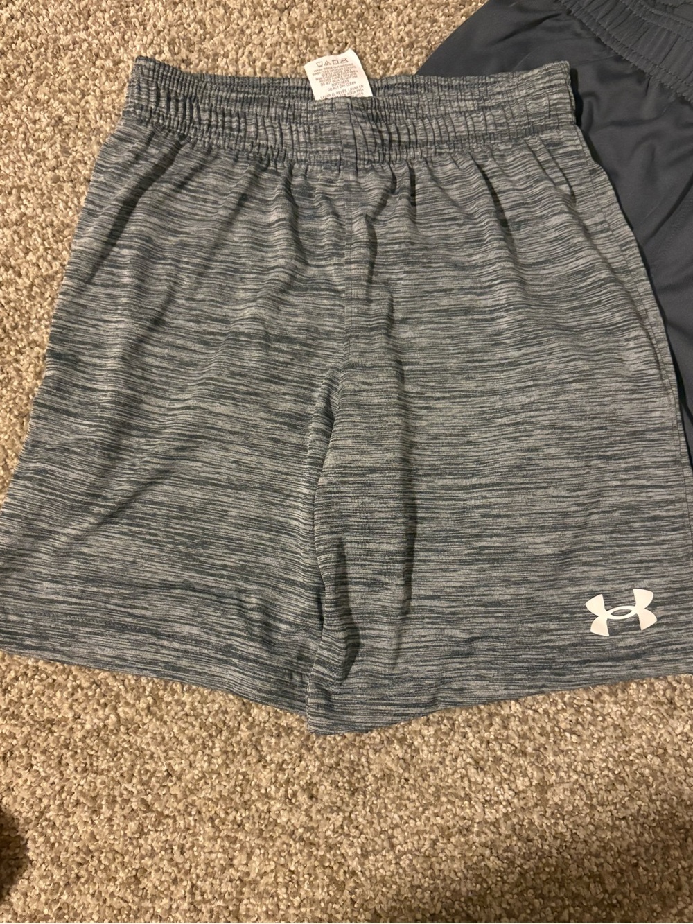 Under Armour Boys Athletic Shorts - Gray Heather & Charcoal 2 pair shorts - Picture 2 of 8